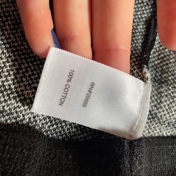 Pendleton Cardigan Black White Petite L Cotton Open Front Boho Southwest Cozy - Picture 6 of 11